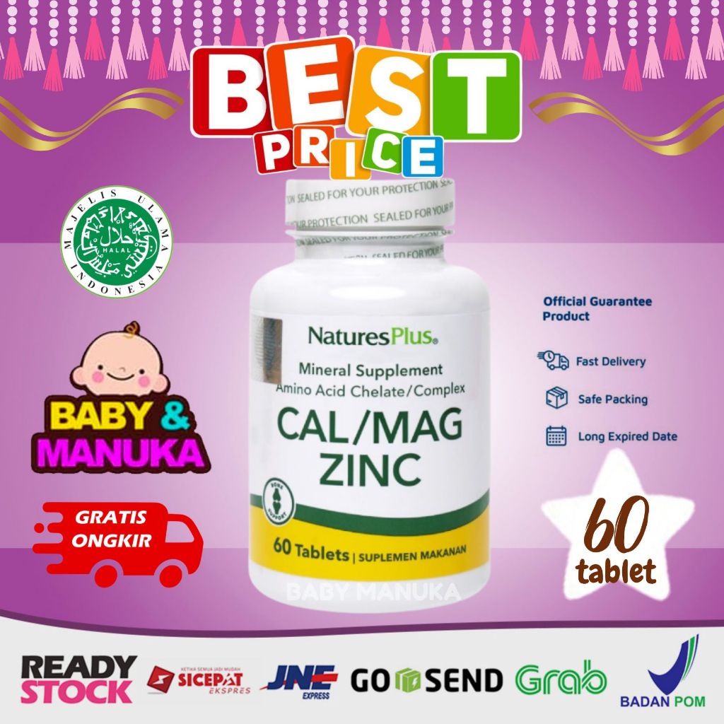 Natures Plus Cal Mag Zinc isi 60 Tablet - calmagzinc calcium magnesium zinc