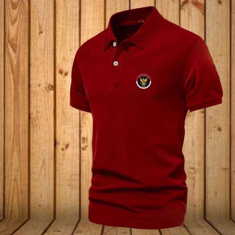 Kaos Polo BIG SIZE (S - 6XL) Shirt Kerah LIST Edisi HUT Kemerdekaan RI Logo Garuda Bulat Kaos Polo U