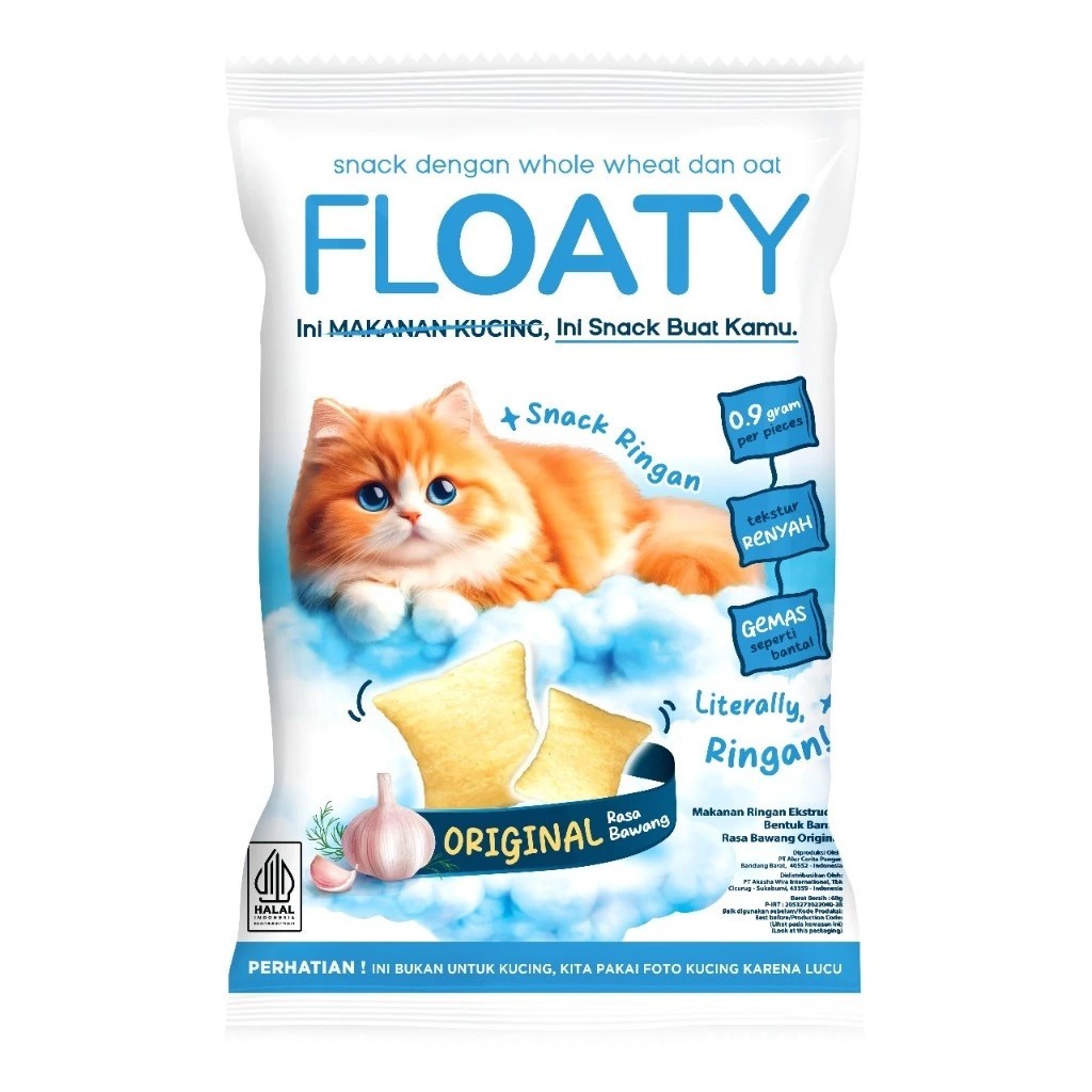 

viral.shop8 Floaty Snack Original Rasa Bawang 60gr - Renyah ( Bukan Makanan Kucing )