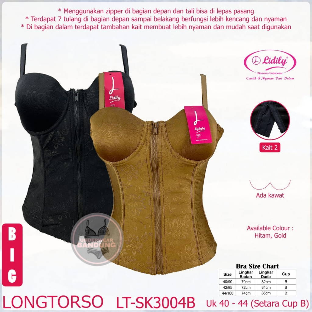 Lidily - Longtorso SK3004 Jumbo | Kamisol Murah Renda Premium Corset Bra Pelangsing Dalaman Kebaya |