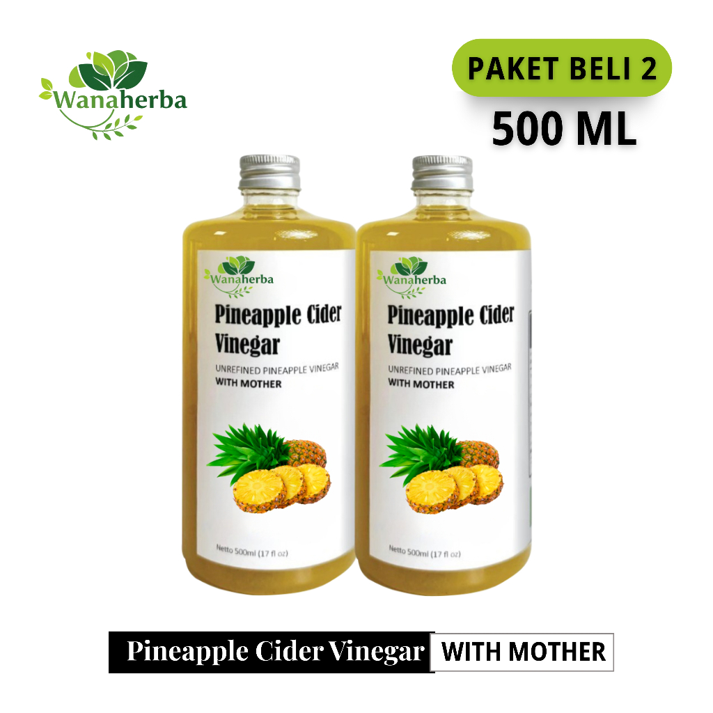 

Wanaherba Cuka Nanas With Mother Original 500 ML Paket 2 Botol