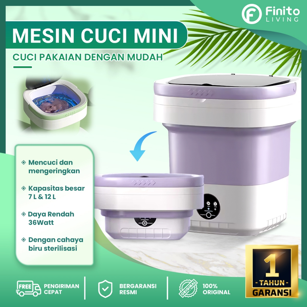 NEW Mesin Cuci Lipat Portable Mini Dan Pengering Pakaian Digital / Mesin Cuci Mini Kapasitas 12L Mua