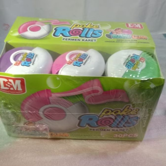 

Permen BUBBLE Gum Pokerolls Isi 30 Pcs