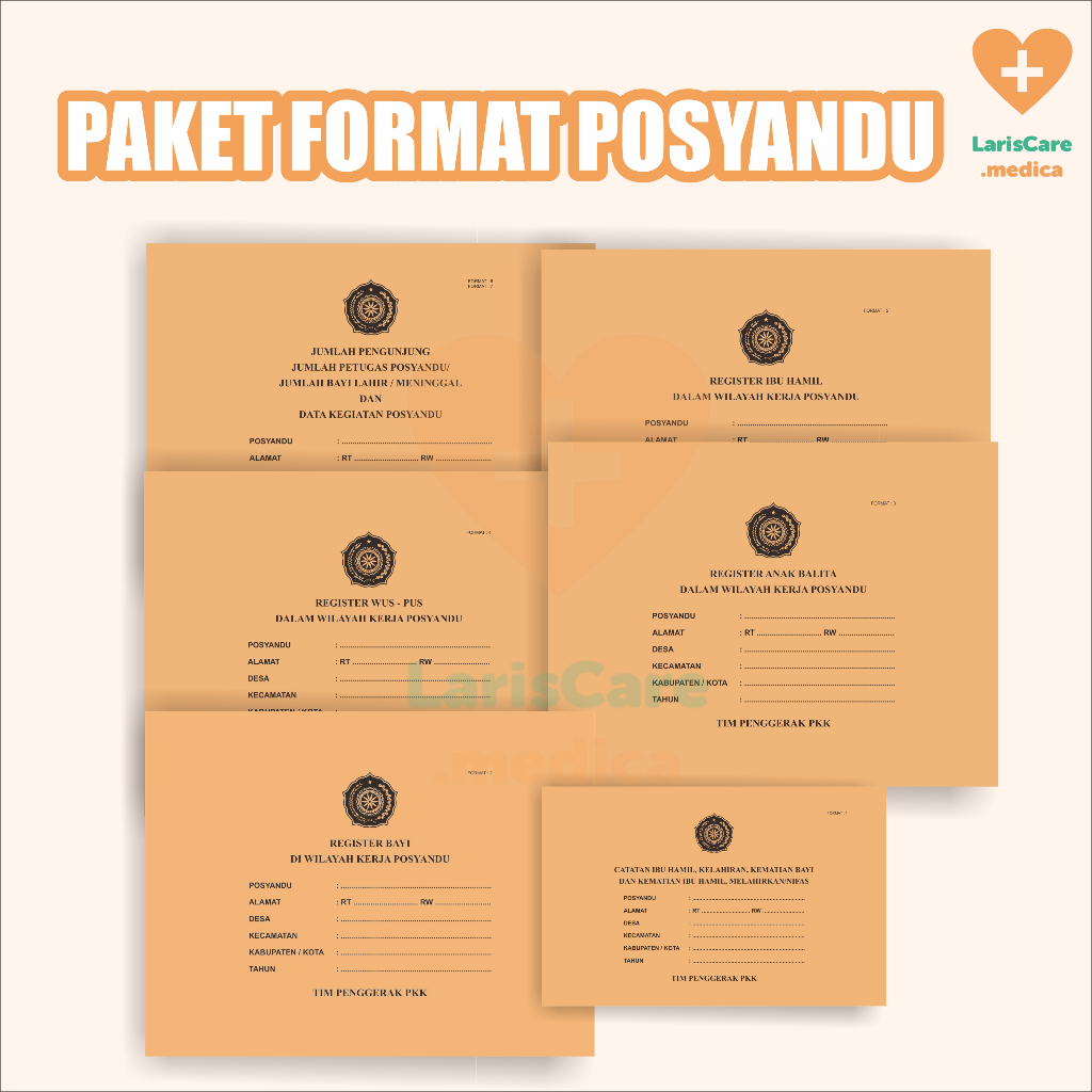 

Format SIP(SISTEM INFORMASI POSYANDU), 1 Paket Komplit, buku posyandu, buku PKK, buku kader, Format SIP