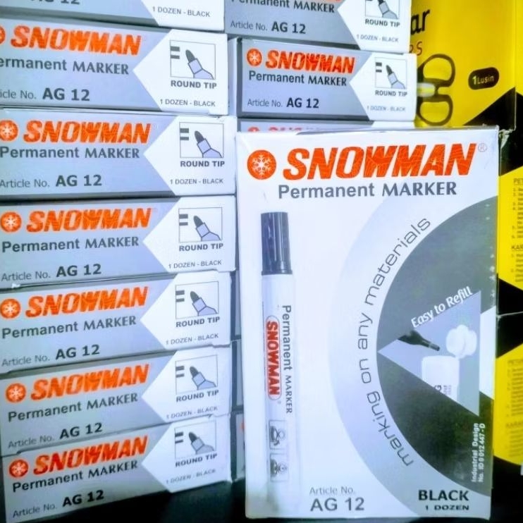 

(1 pack 12 biji) Spidol Snowman Permanen AG-12