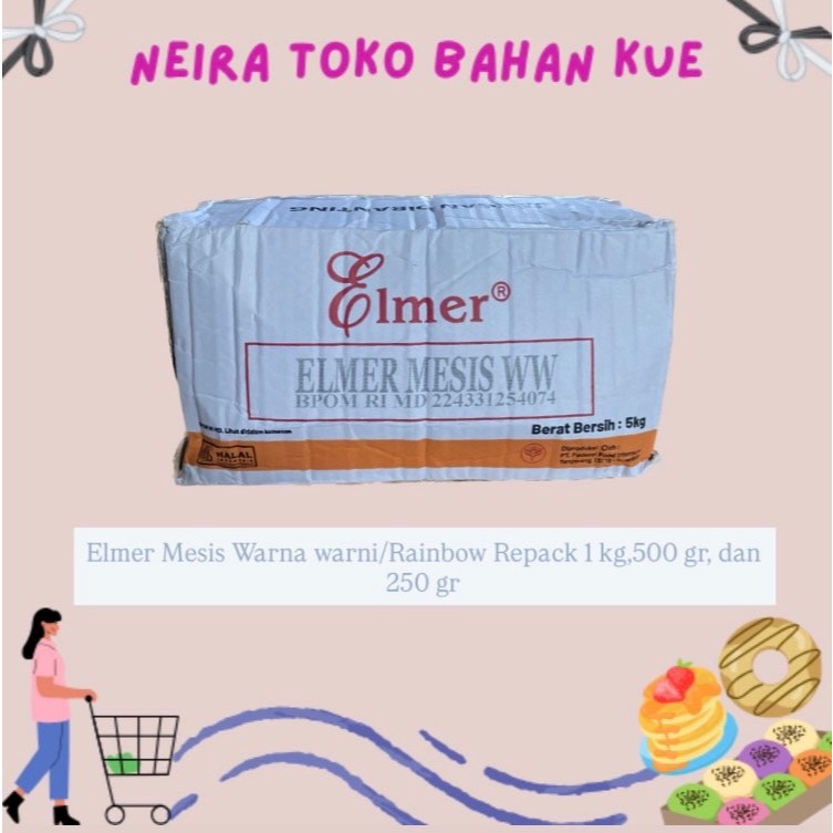 

ELMER MESIS WARNA WARNI/MESES RAINBOW REPACK 1 KG, 5OO GR, DAN 25O GR.
