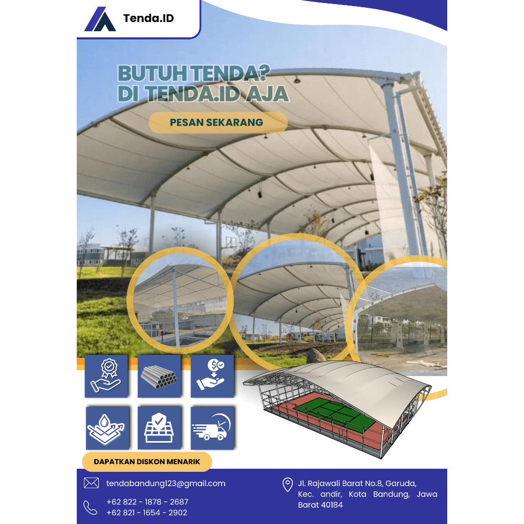 TENDA MEMBRAN GLAMPING - TENDA CANOPY MEMBRAN - ATAP MEMBRANE