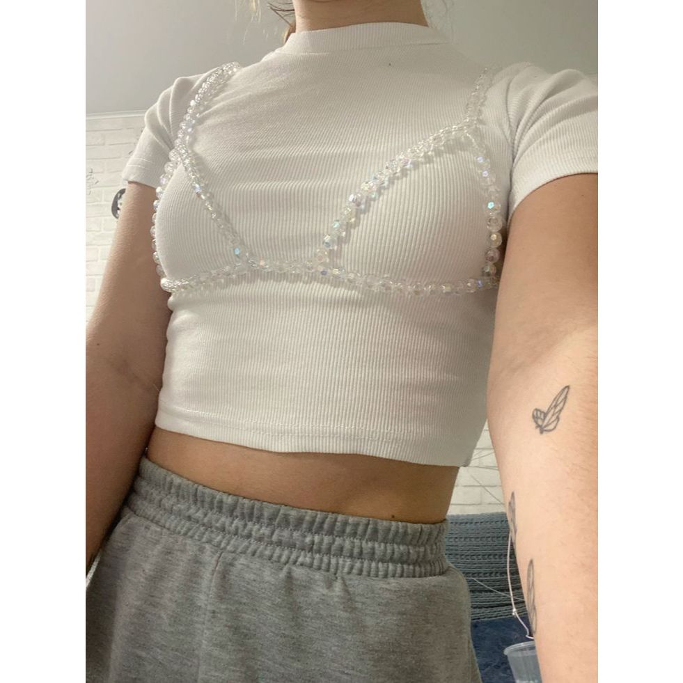 Pearl Top Pearl Body Chain Sexy Chain Bra Beach Bikini Chain Necklace Set Body Jewelry For Women