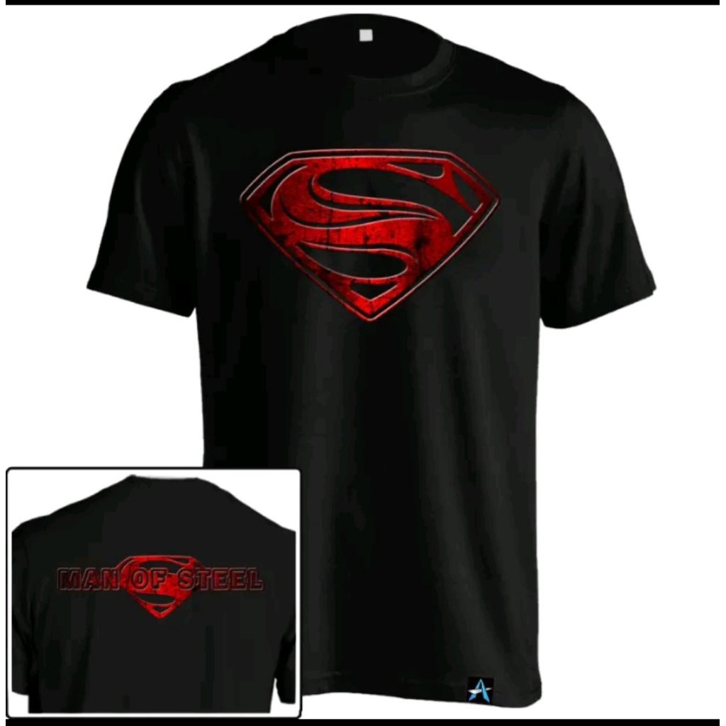 Kaos Superman Navy Merah HER-97 Baju Logo Superhero Dewasa