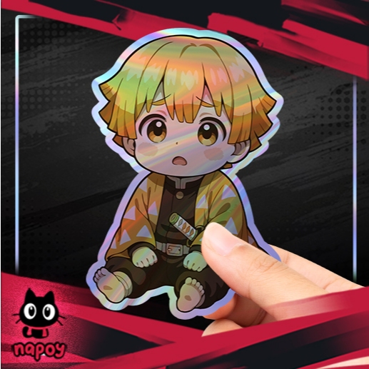 

Stiker Hologram Anime Demon Slayer Baby Zenitsu