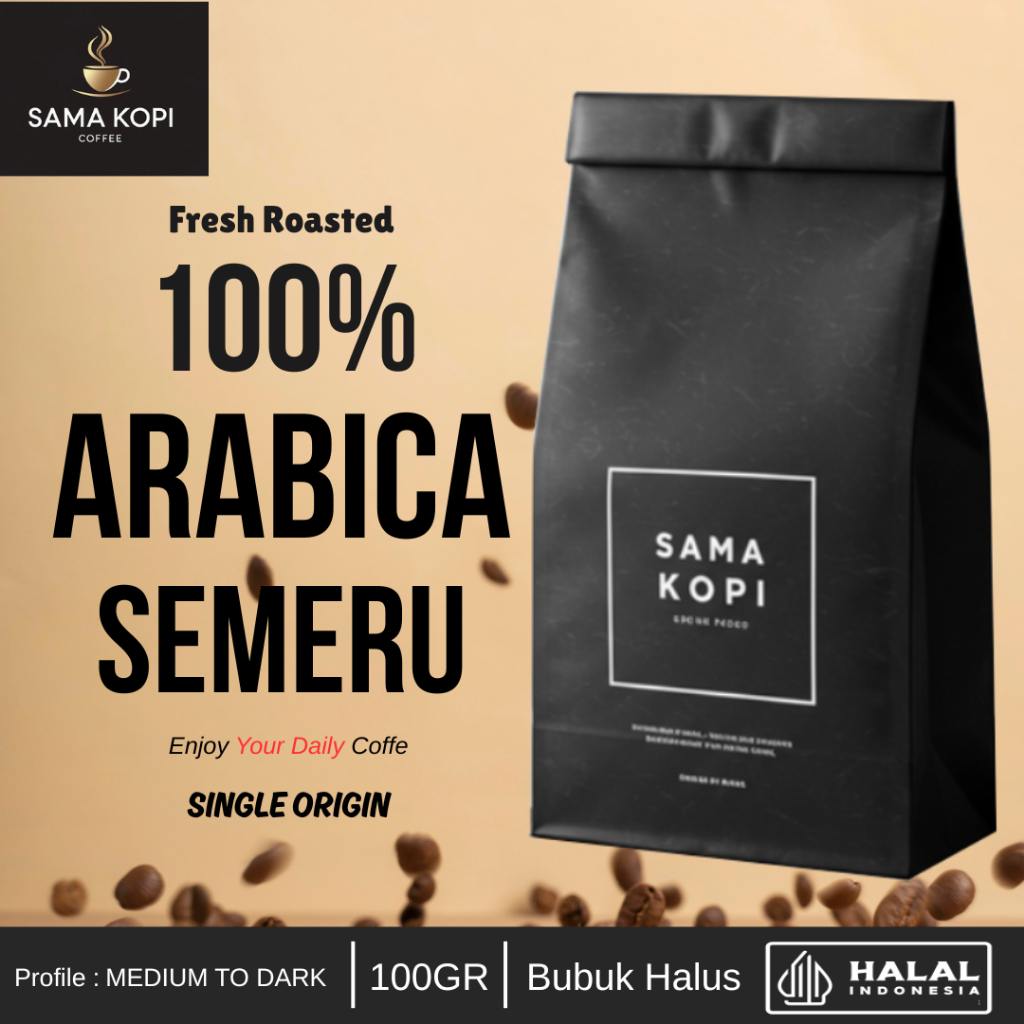 

Bubuk Kopi Arabica 100% Murni 100 gram Coffe Fresh Roasted | Kopi Arabica Original by SAMA KOPI