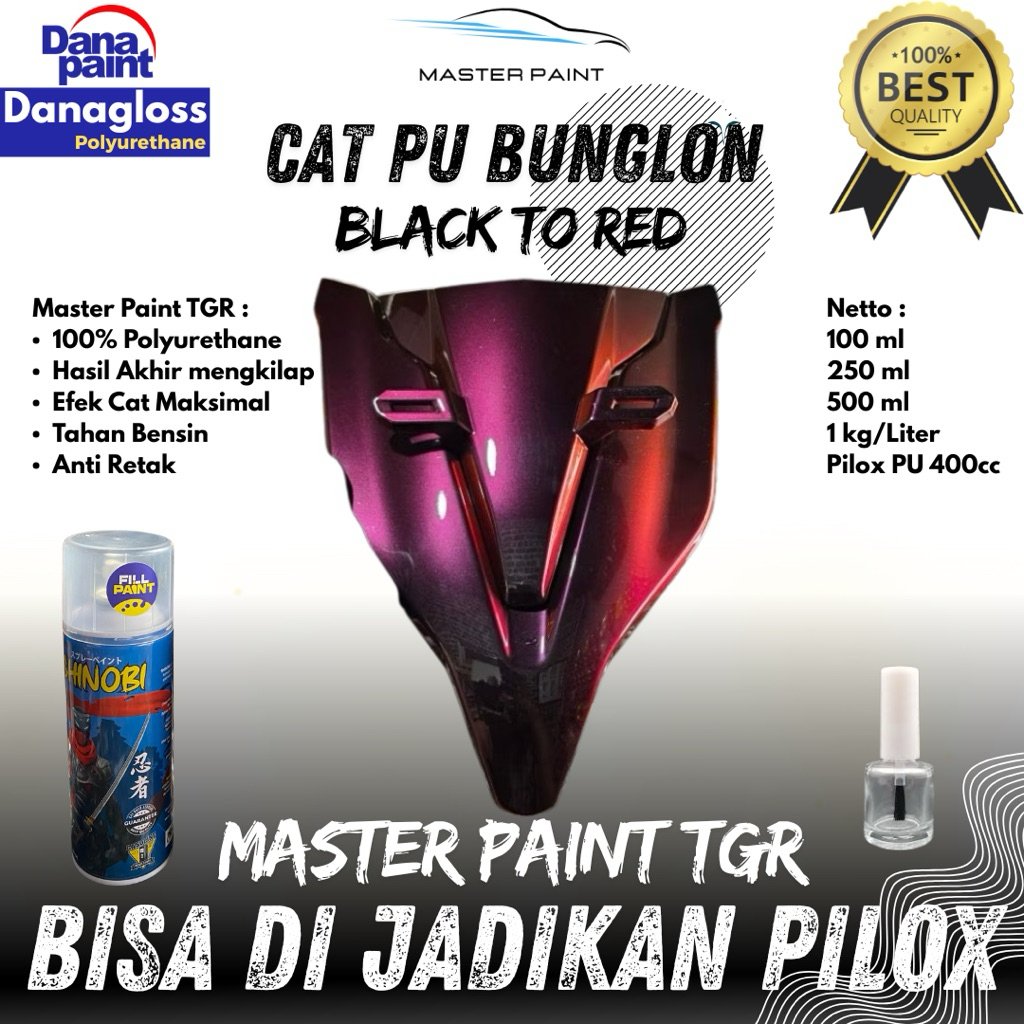 ( BISA DIJADIKAN PILOX ) Cat PU Bunglon Black to red | Cat bunglon hitam ke merah orange