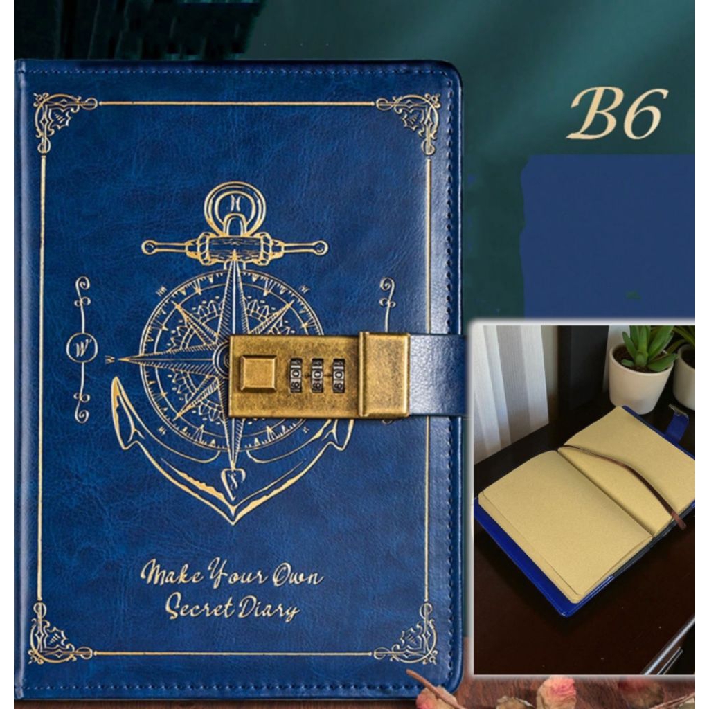 

Buku Jurnal Leather Vintage B6 200 Halaman Grid with Lock - INU148