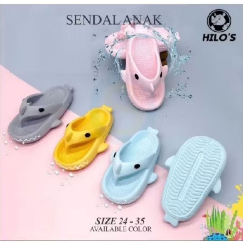Sendal Anak 2335 Motif Ikan Hiu Baru Lucu/SENDAL JEPIT Anak Perempuan Dan LAK...