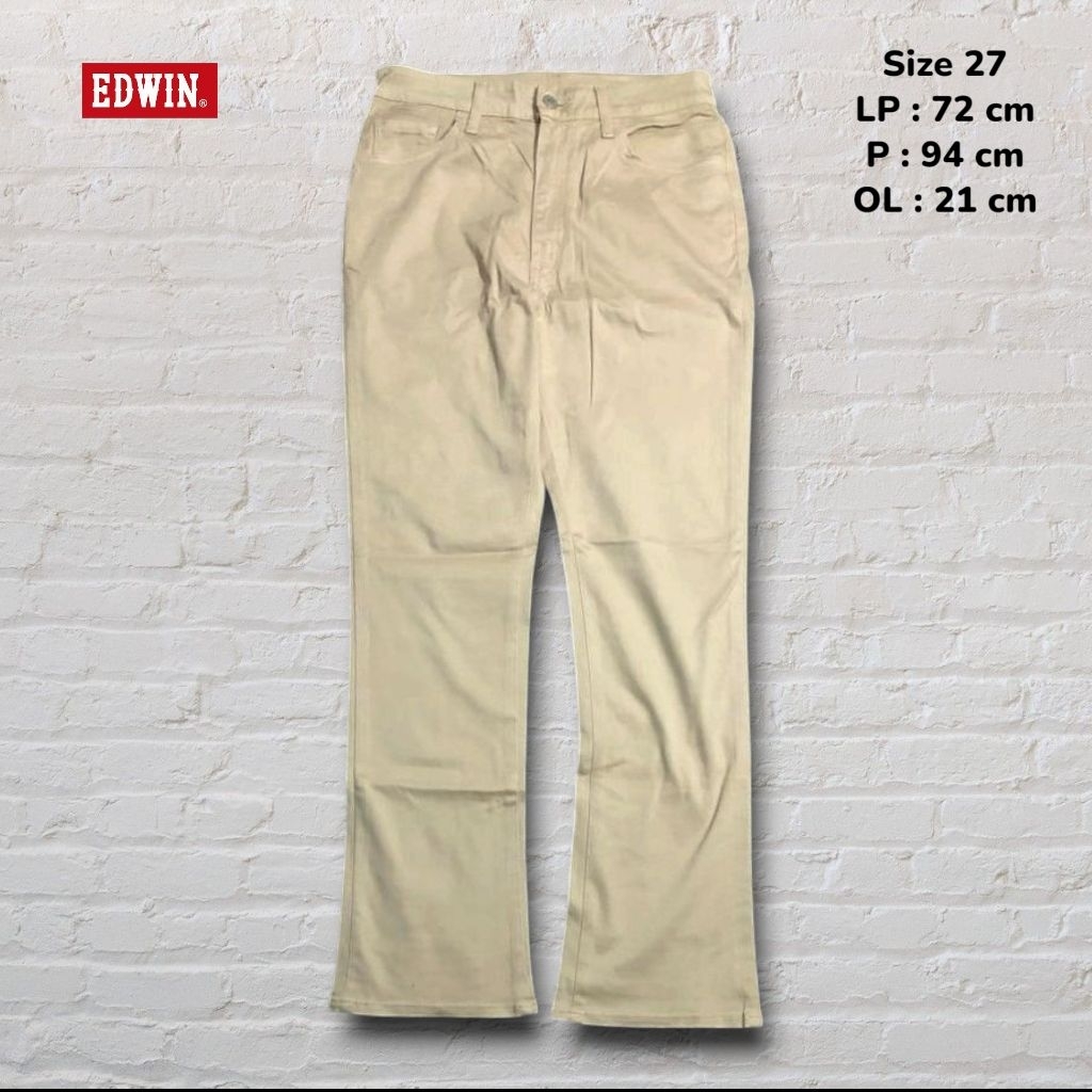 Size 27 Celana Panjang Jeans Miss Edwin Cream Bootcut Original Second Preloved #C2J29