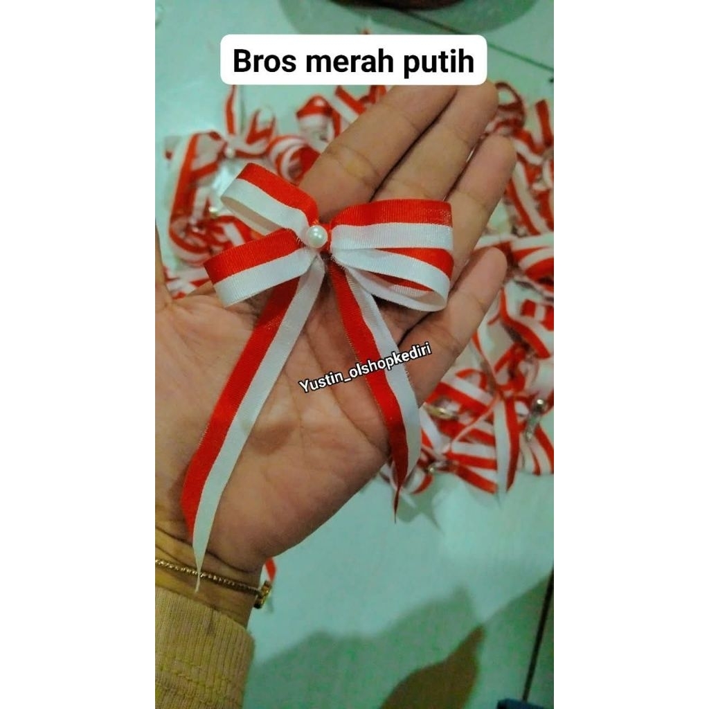 Murah Bross pita merah putih jadi/ Bros pin merah putih/ Bross karnaval merah putih/ Bros Agustus