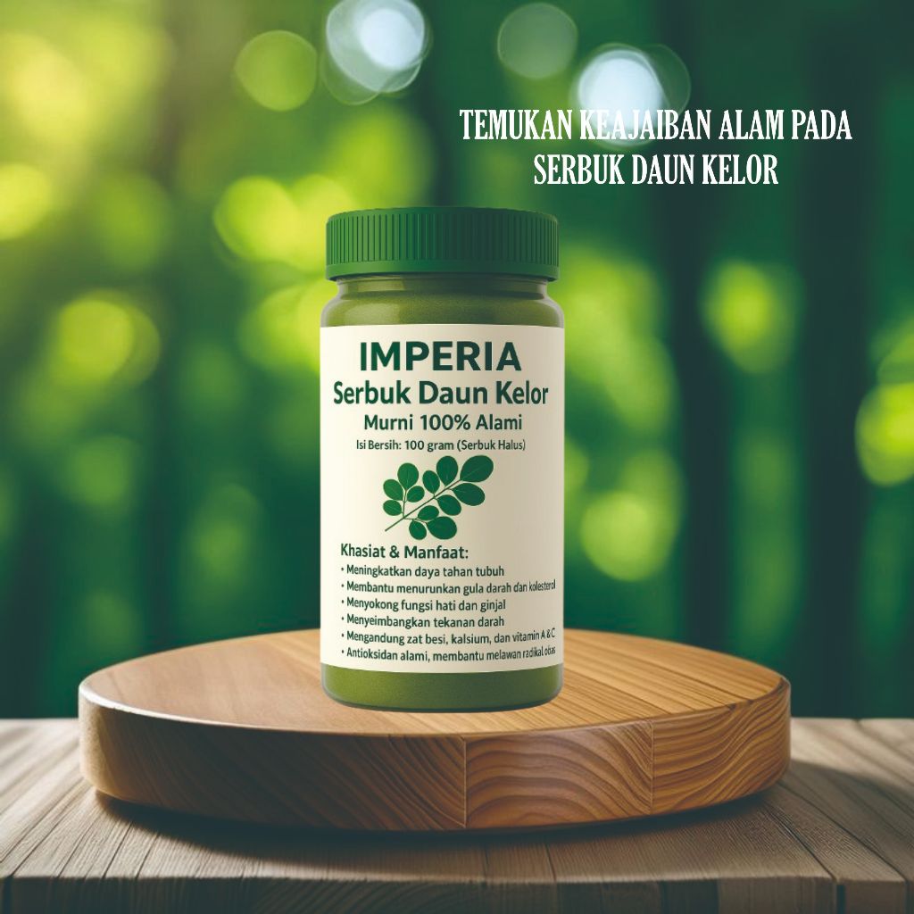

MORINGA POWDER IMPERIA HERBAL SERBUK DAUN KELOR MURNI ORGANIK KEMASAN 75 GRAM OBAT HERBAL TERBAIK