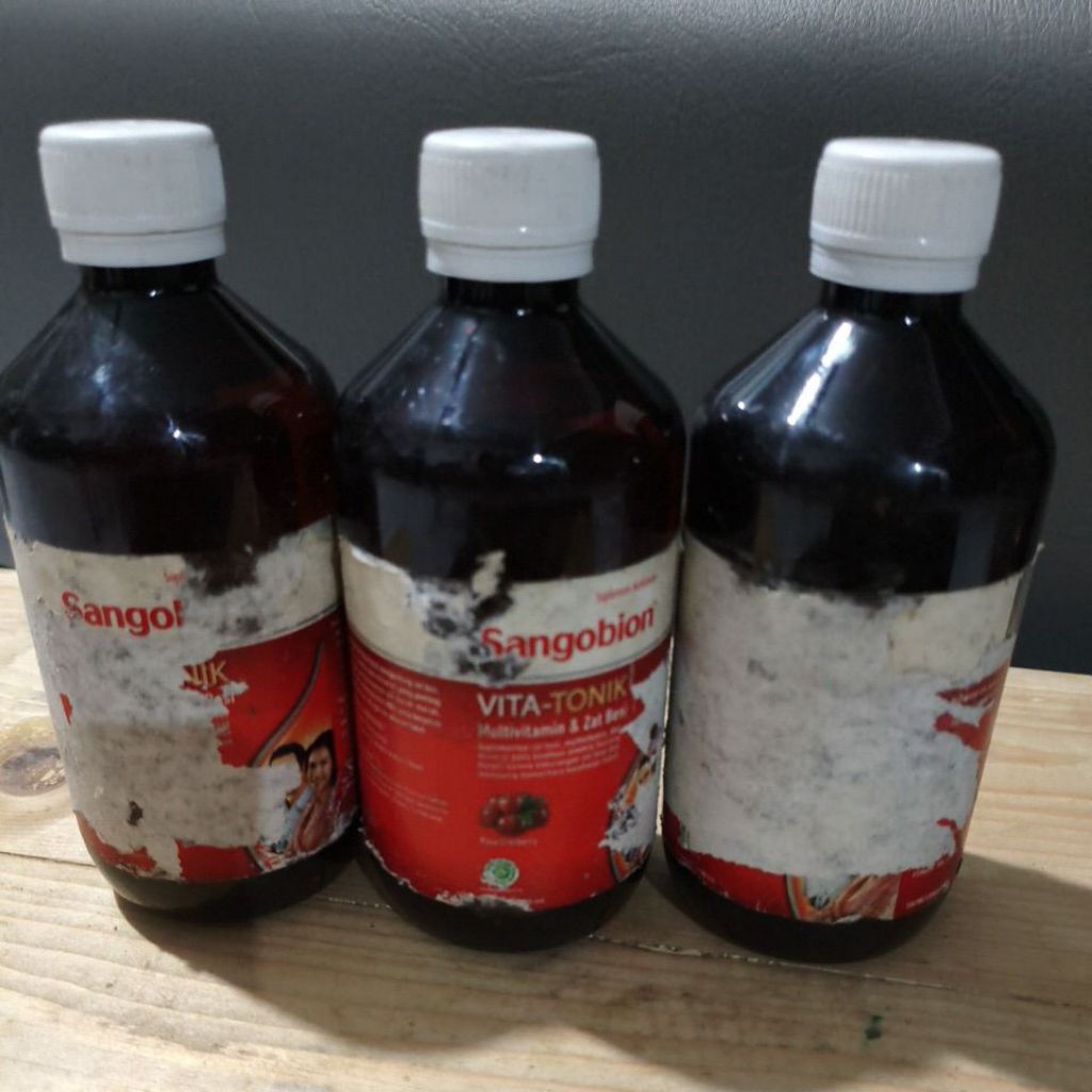 

Sangobion Vitatonik 400 ml kemasan rusak harga diskon abis exp may 2026 masih segel isi dijamin aman