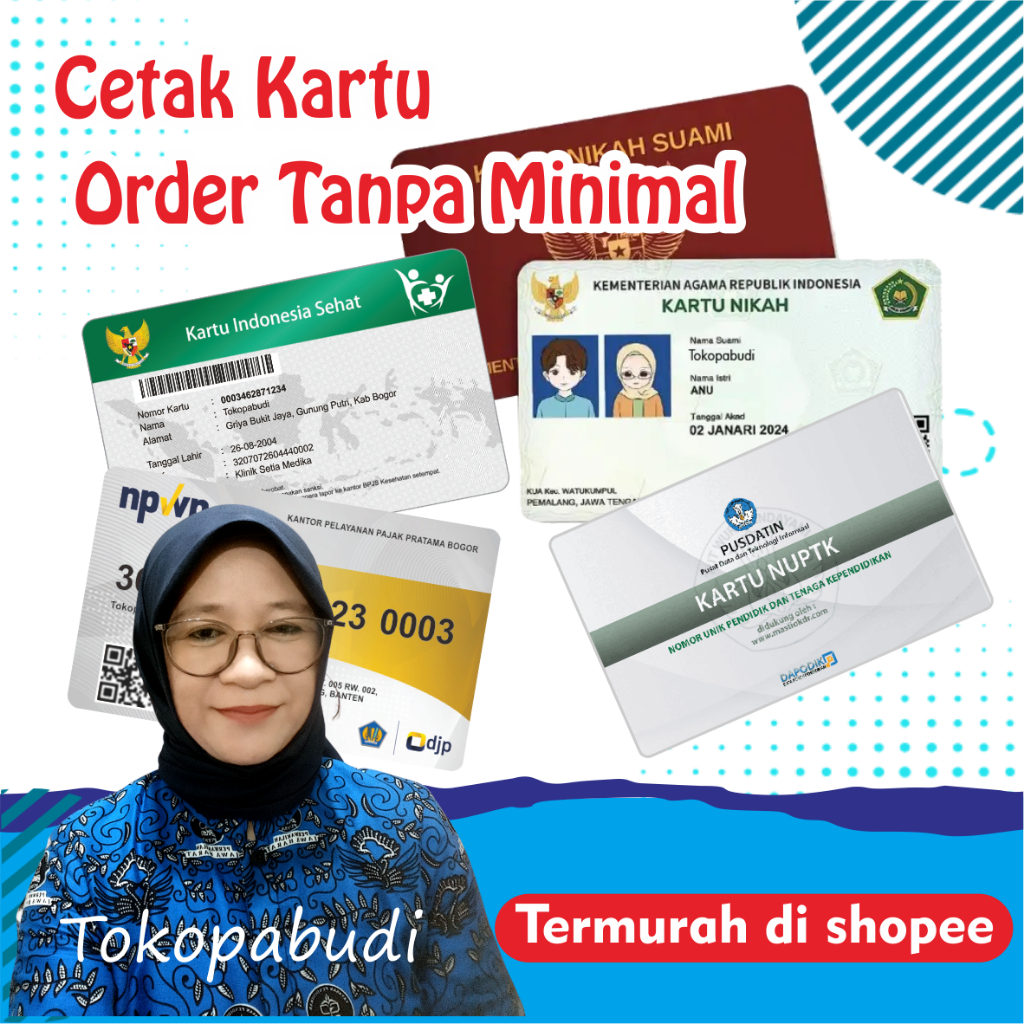 

Cetak ID Card 2 Sisi, 2 Muka, NISN, BPJS, My Pertamina tanpa minimal Order