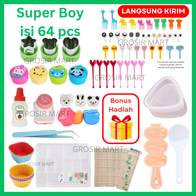 TERMURAH Paket Bento Anak Laki-laki Boy Girl Perempuan Lengkap bekal makan anak Sekolah TK SD Paul P