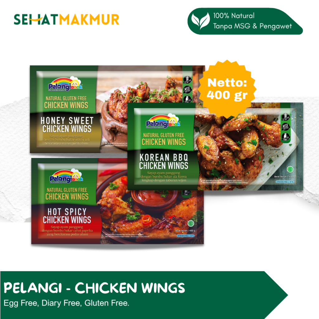 

Pelangi Healthy Frozen Food - Chicken Wings (Natural, Tanpa MSG & Pengawet)