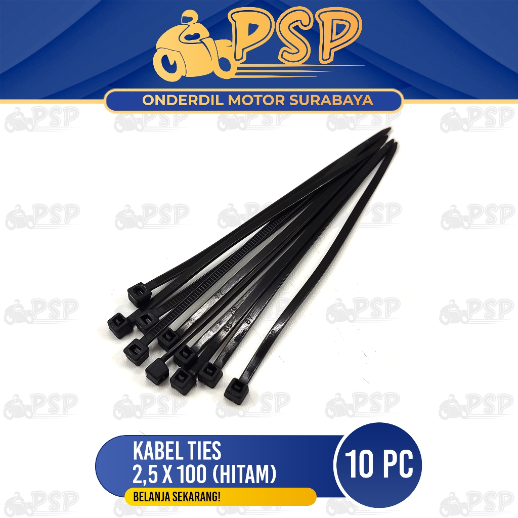 

Kabel Ties 2,5 x 100 (Hitam) Harga 10 PC - Tali Krek Kretek Tis Pengikat Kabel Panjang 10cm / 100mm