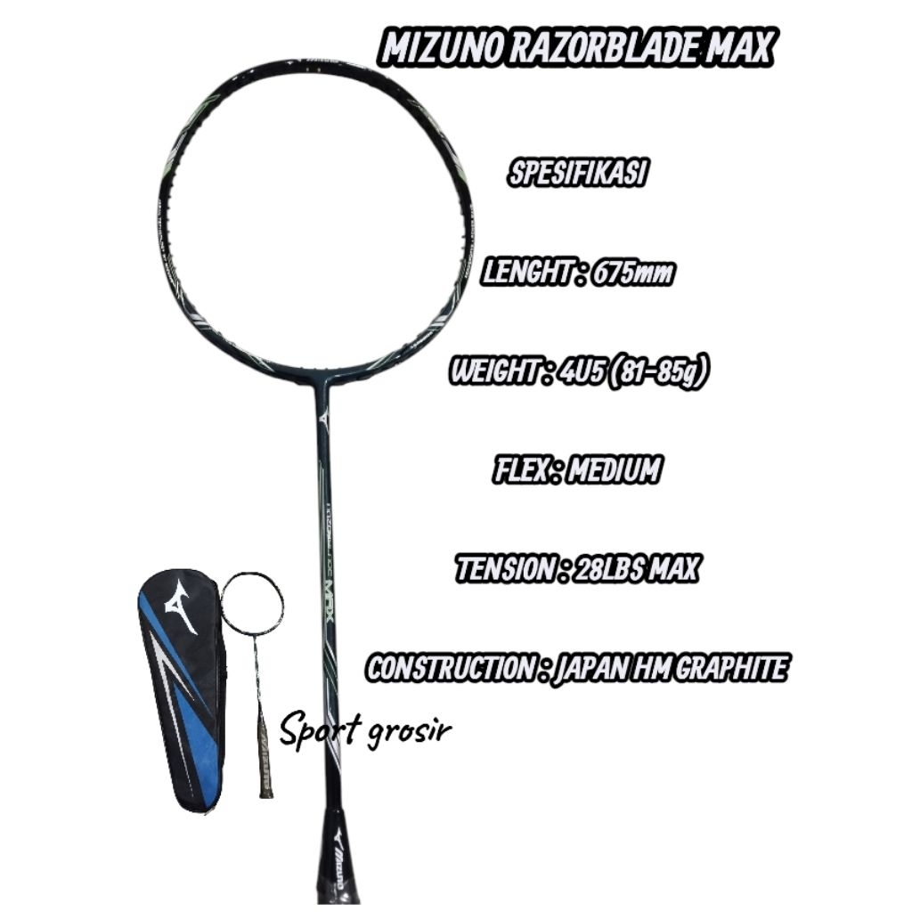 RAKET MIZUNO RAZORBLADE MAX KUALITAS 100% ORIGINAL