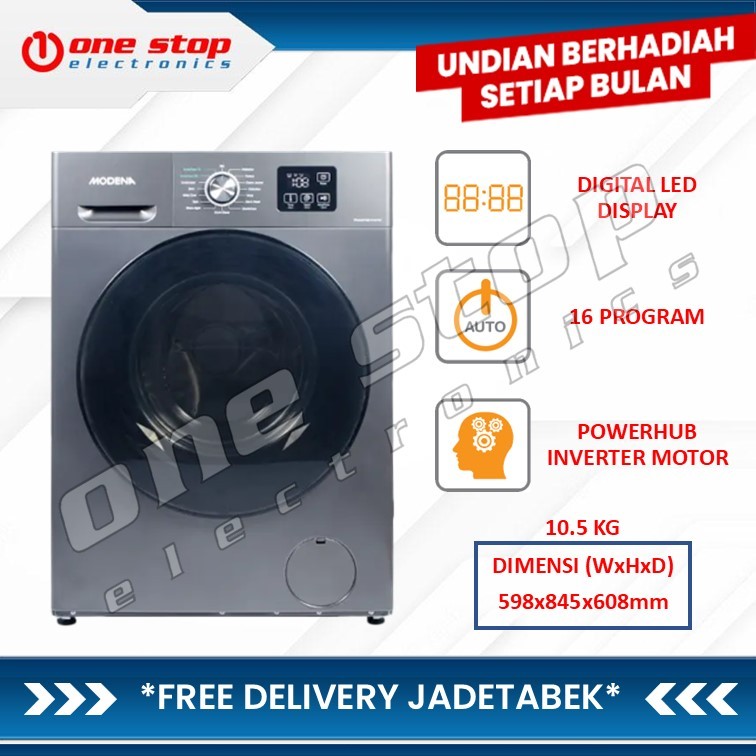 MODENA WF 1030 VDGY / WF1030VDGY Mesin Cuci Front Loading 10.5Kg