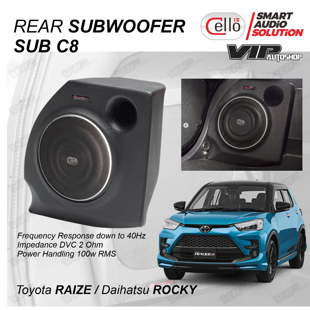 Subwoofer Toyota Raize Mobil Audio Bass Bagasi Belakang Slim Cello Minimalis Seamless Daihatsu Rocky