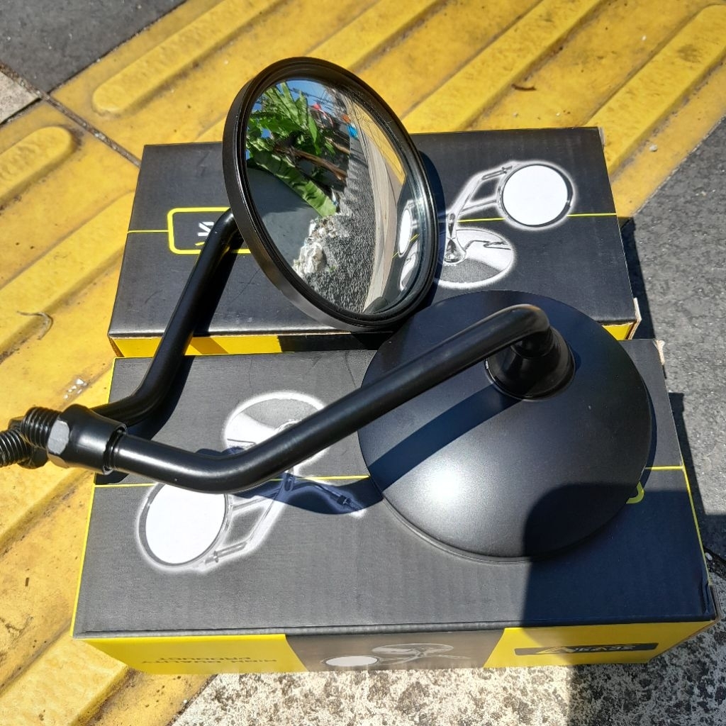 spion bulat kaca cembung spion retro Hitam kaca cembung drat 14 honda good quality