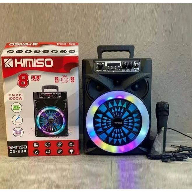 Speaker spiker wireless bluetooth QS 834 - 8 inch portable plus mic