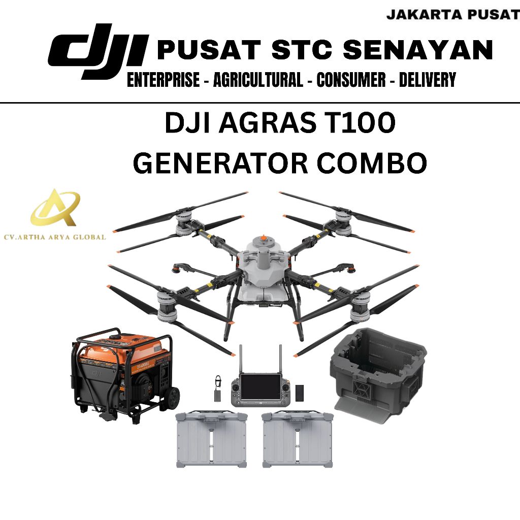 DJI AGRAS T100 GENERATOR COMBO / Drone Pertanian / Drone Pupuk Tanaman Padi Jagung Sayur