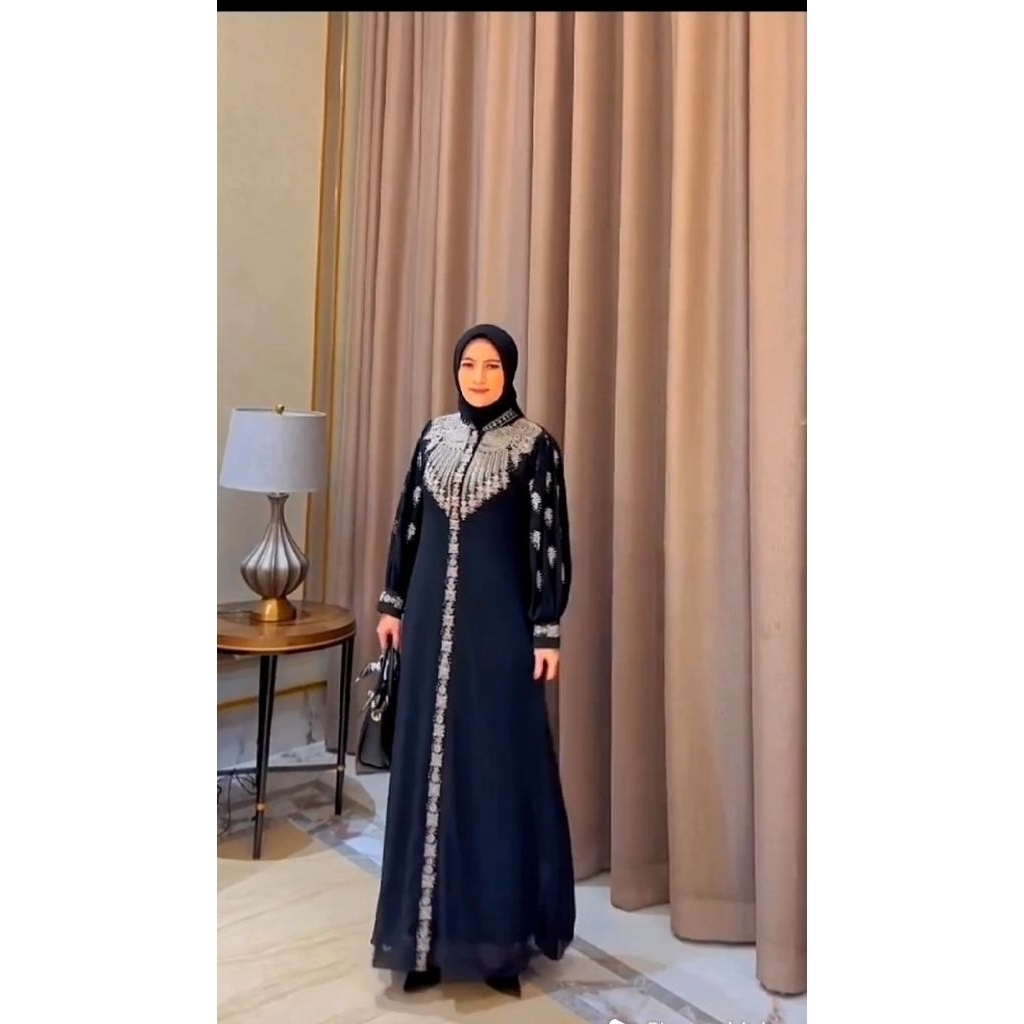 COD GAMIS BORDIR TERBARU 2026 BAHAN SATIN KRISTAL RESLETING DEPAN