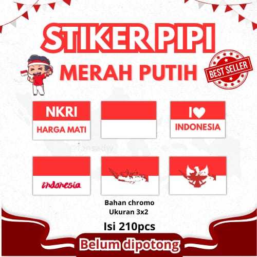 

Stiker Pipi Bendera Putih Indonesia Murah/Stiker Bendera Pipi Kemerdekaan