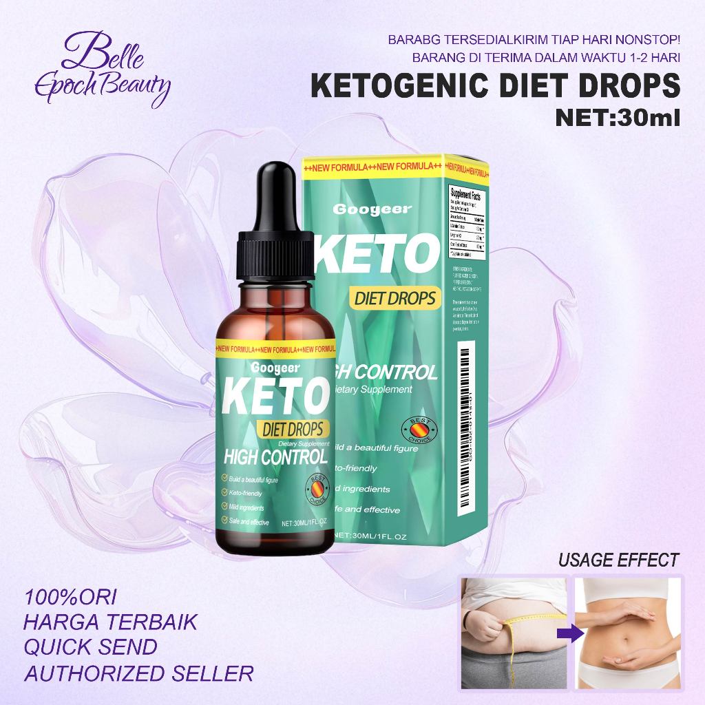 

Googeer Keto Dietdrops 30ml - Tetesan Penambah Energi,Pembakar Karbohidrat, Tingkatkan Kinerja Tubuh Tanpa Gula,Diet Tetes​