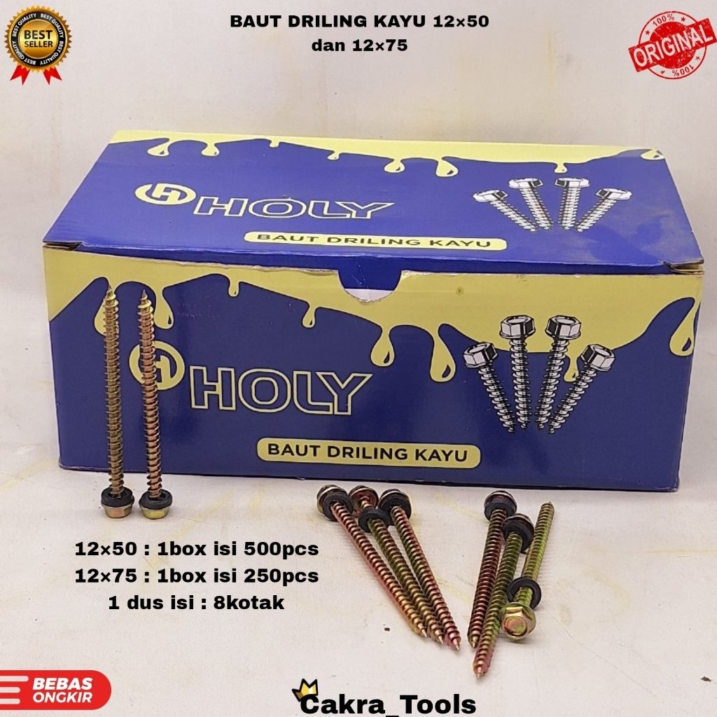 BAUT DRILING KAYU 12×50 , 12×75 / BAUT DRILING KAYU