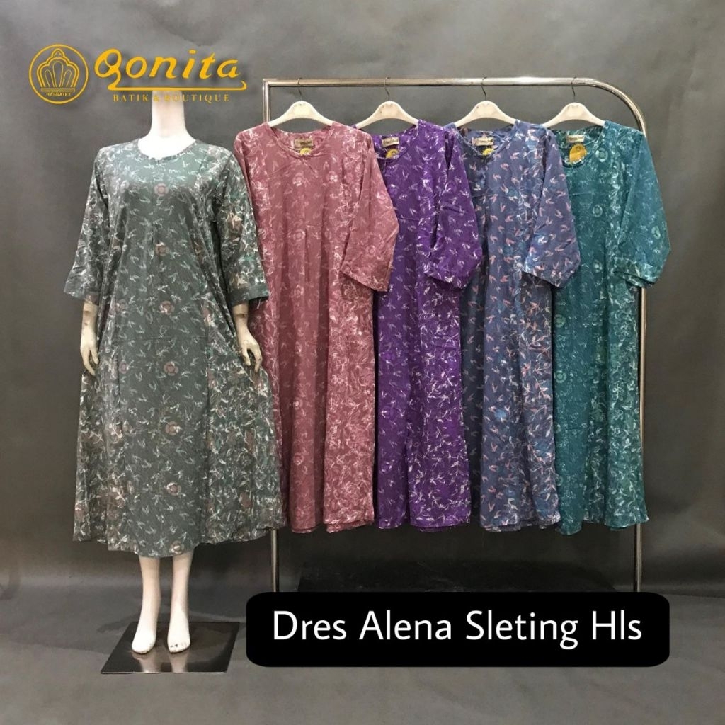 {LD 114 CM} Daster Qonita Batik Pekalongan ll Dres Alena Sleting Hls