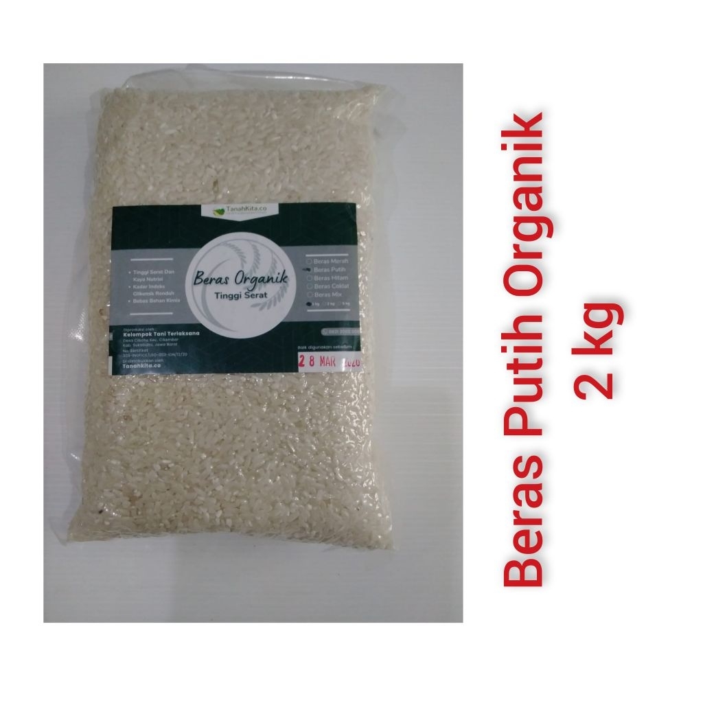 

Beras Putih Organik 2 kg ( beras putih tanahkita)