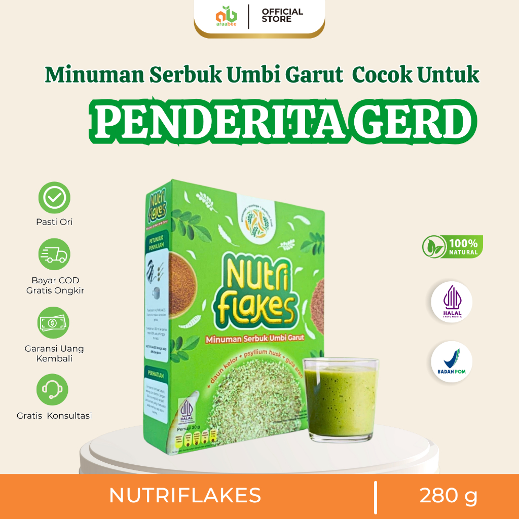 

Nutriflakes Asli Original Sereal Umbi Garut Penderita Asam Lambung Gerd