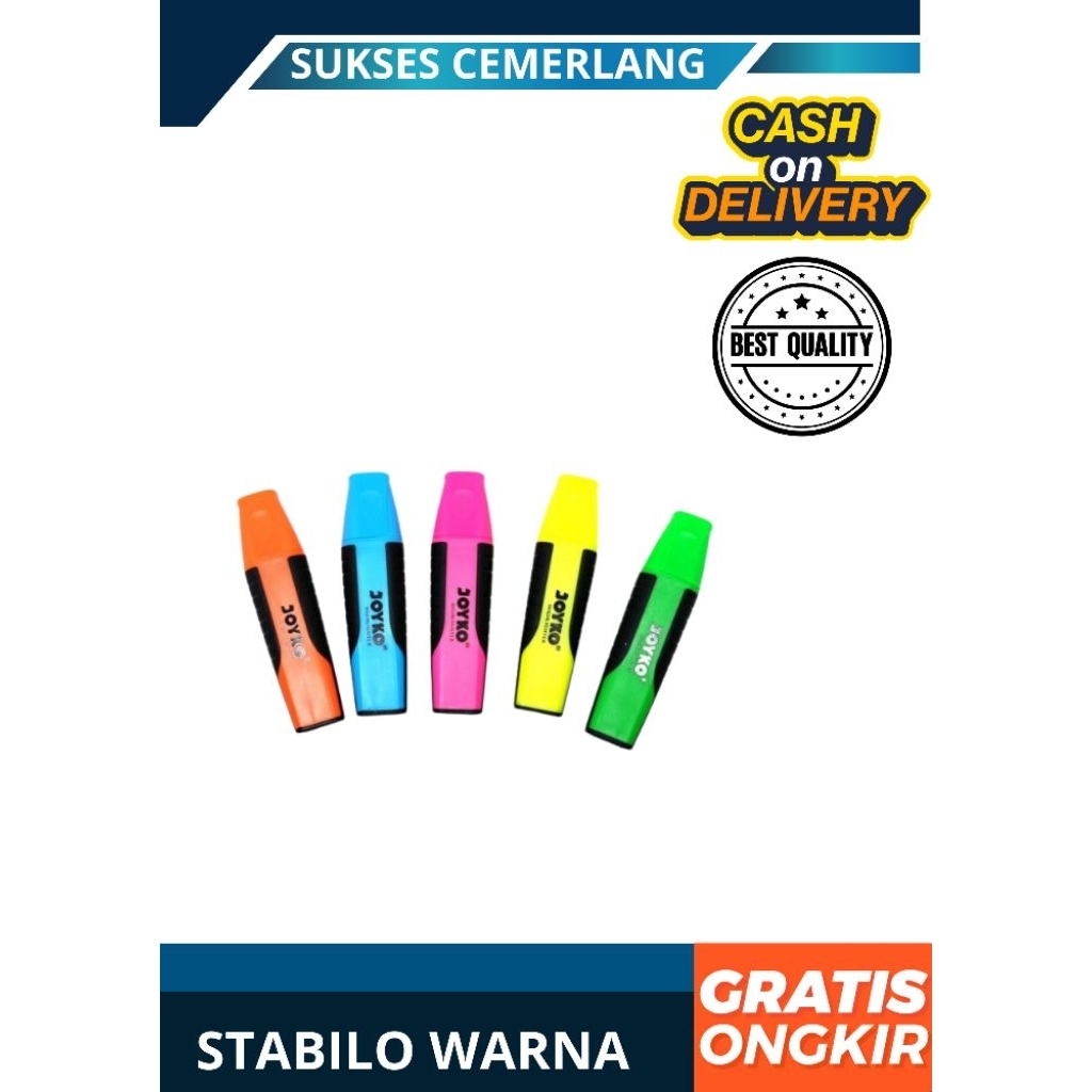 

[1Lusin] stabilo kertas warna stabilo kantor stabilo murah stabilo joyco murah stabilo grosir