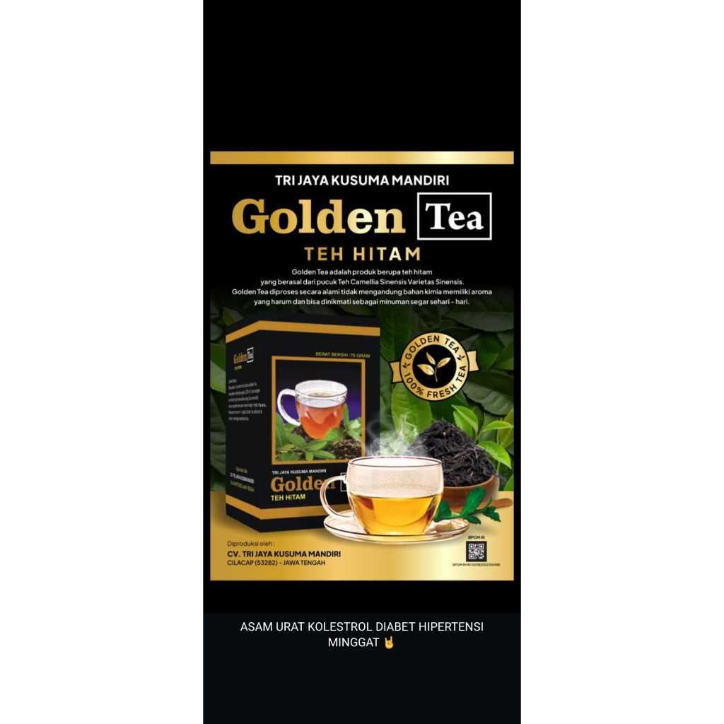 

TEH HITAM GOLDEN TEA - BPOM - 100% FRESH TEA - ANTI OKSIDAN - MEMBANTU MENURUNKAN KOLESTEROL