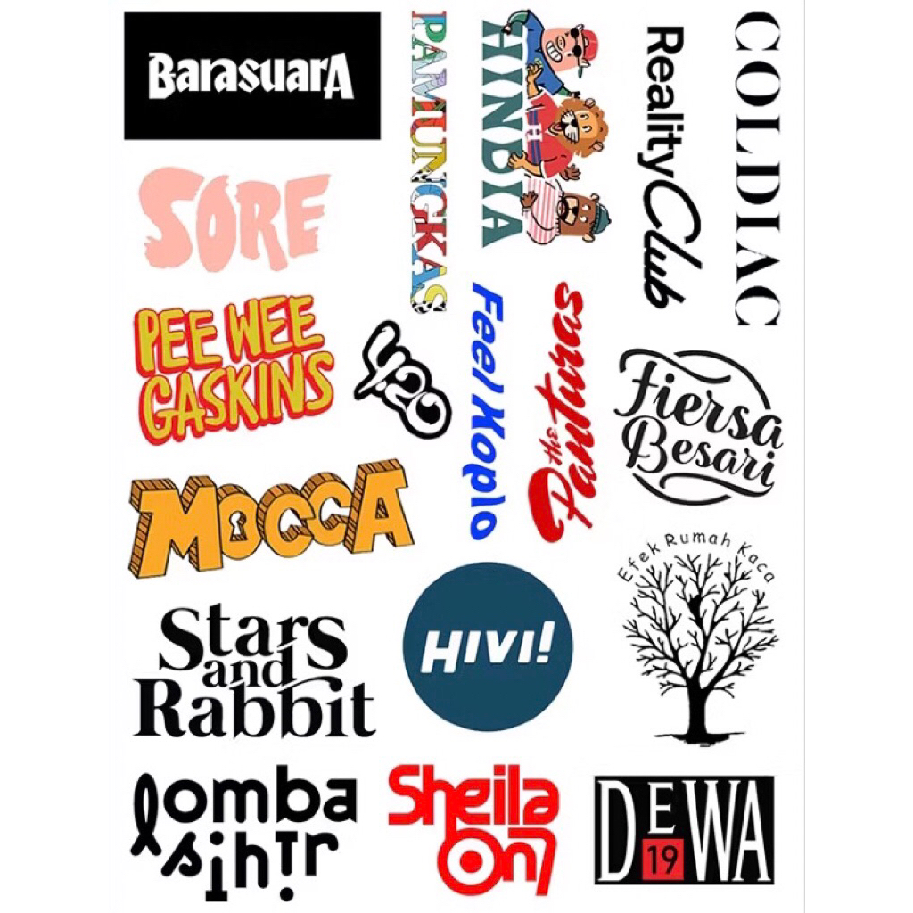 sticker pack band indie coldiac hindia STIKER AESTHETIC LAPTOP sheila on lomba sihir dewa pee wee ga