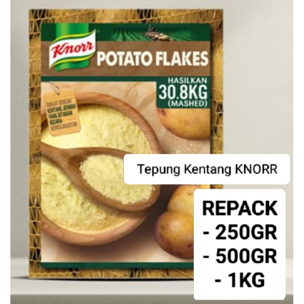 

Tepung Kentang KNORR REPACK 250GR 500GR 1KG / MASHED POTATO FLAKES HALUS / TEPUNG DONAT KENTANG