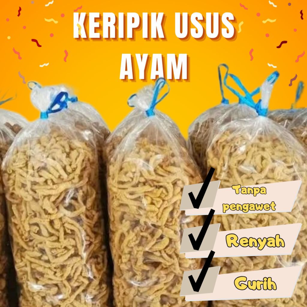 

KERIPIK USUS AYAM 1KG ENAK GURIH NAGIH