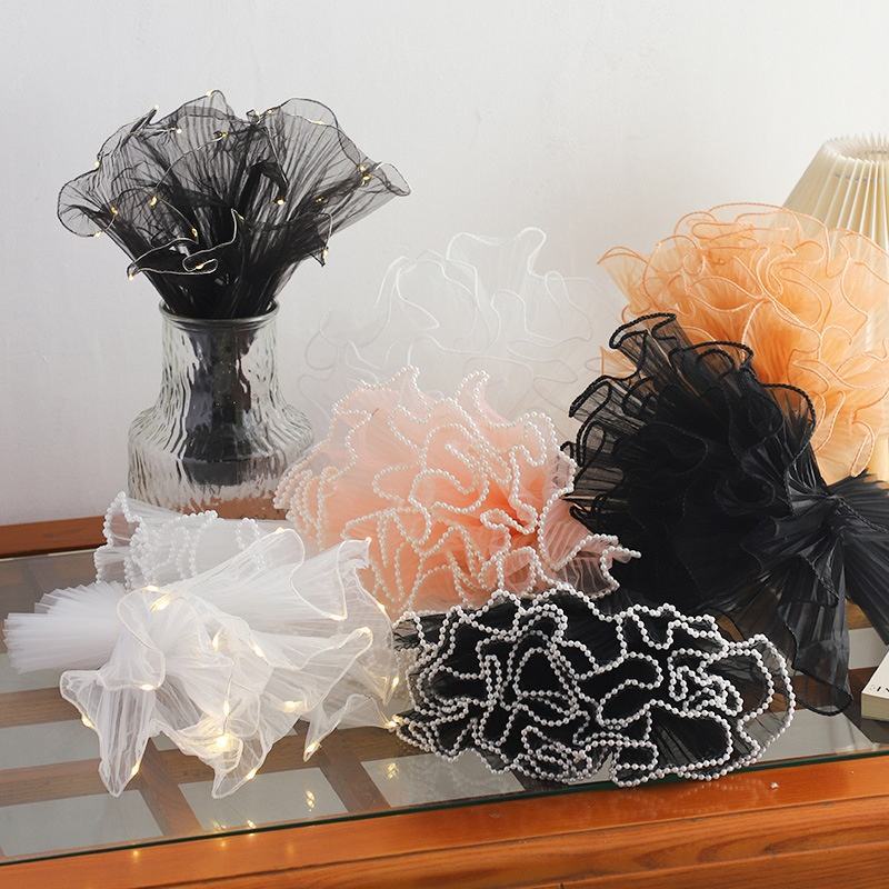 

Renda Korean Lace Mesh Mermaid Tile Wrapping Flower Wavy Keriting Buket Bouquet Bunga Florist Wrap