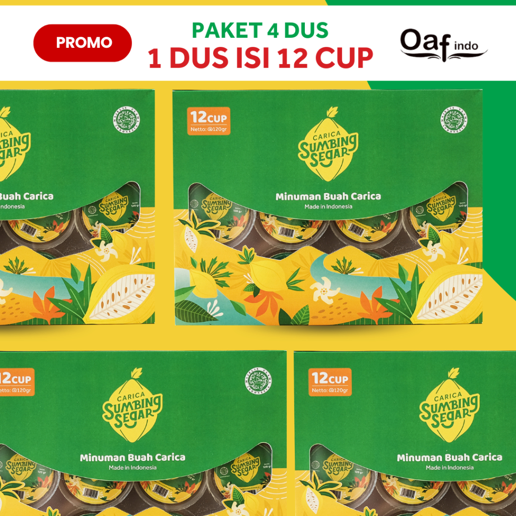 

Paket 4 Dus isi 12 Cup Carica Sumbing Segar Minuaman Segar Dari Buah Carica Khas Dieng