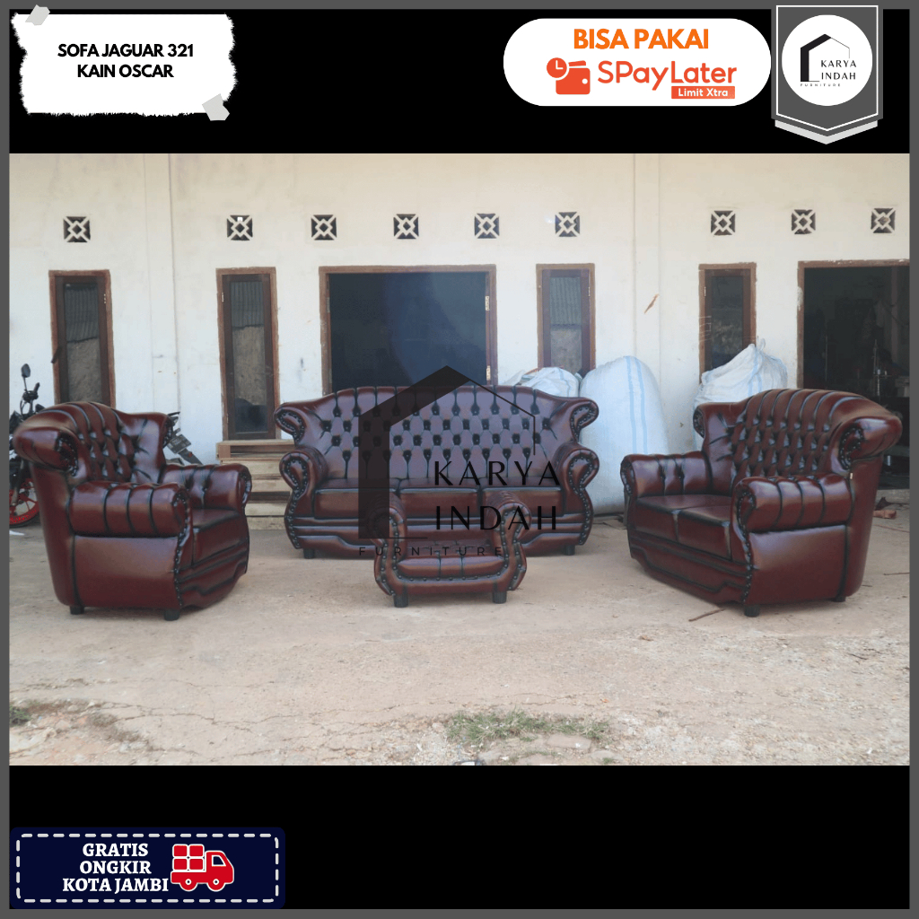 Kursi Tamu SOFA JAGUAR 321 JUMBO Kain Oscar Modern Minimalis