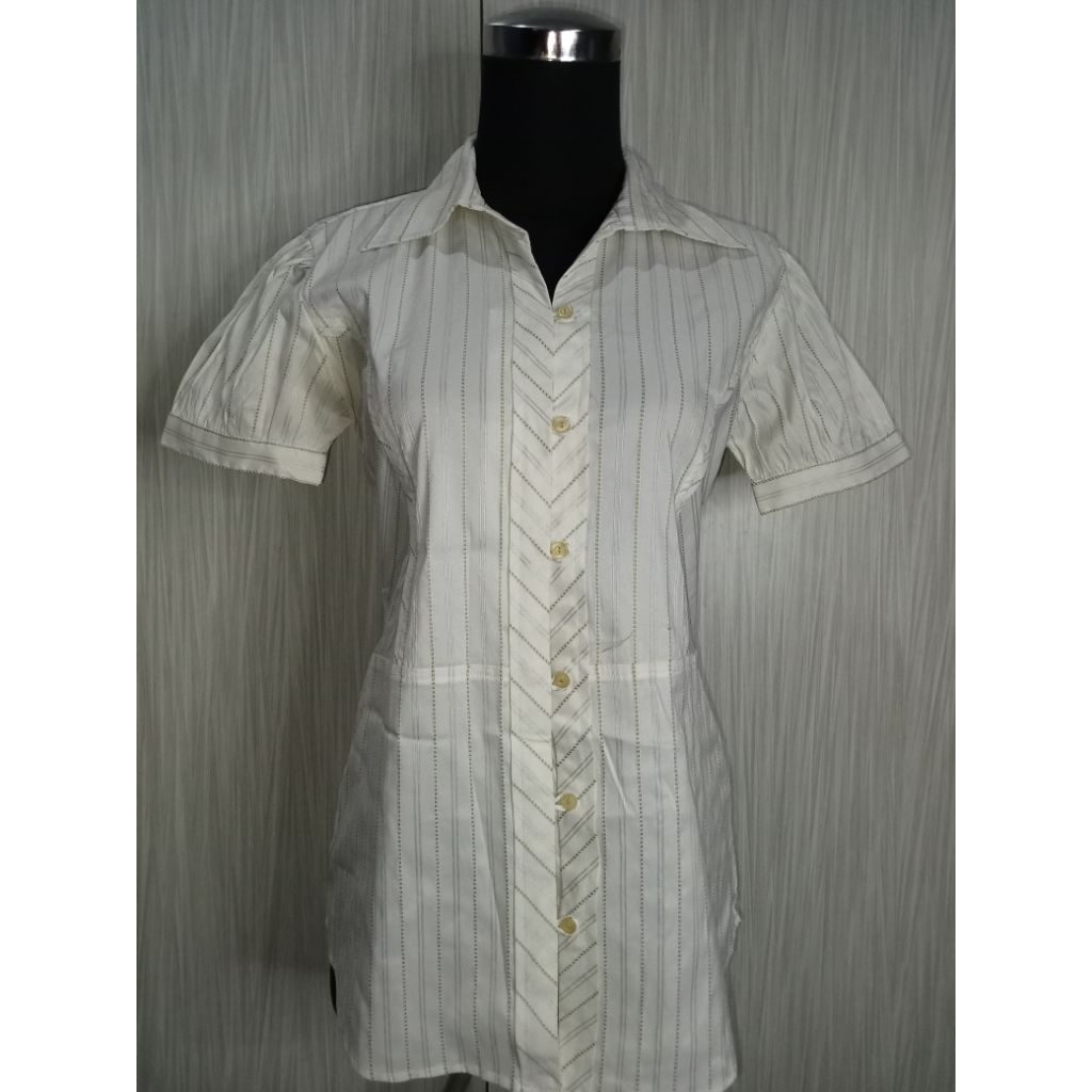 Preloved Pribadi - Kemeja wanita brand Ann Design - Kemeja remaja garis garis - kemeja remaja lengan