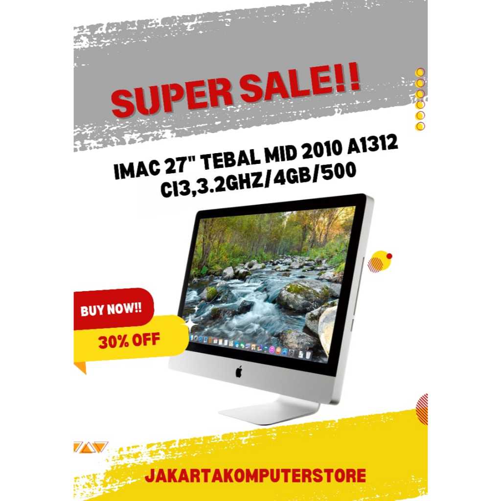 Imac 27 inch Tebal  Mid 2010 A1312 Core 3.2GHZ 4gb 500gb | Ci5 2.8ghz 1 Tb | Ci7 ,2.93ghz  8gb 1tb S
