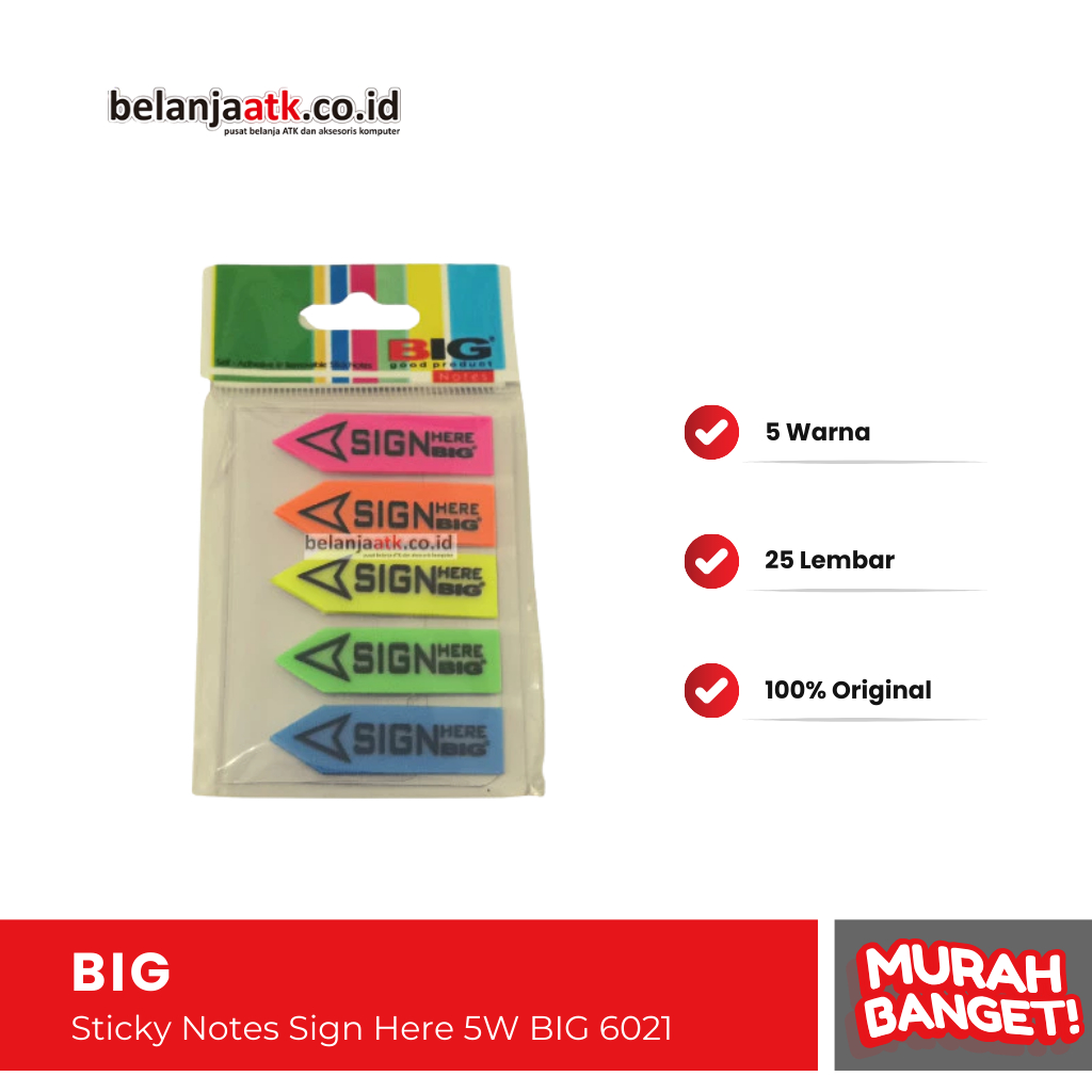 

Sticky Notes Sign Here 5W BIG 6021 / Post It